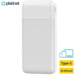 Prenosna baterija Powerbank Platinet 20.000mAh, Type-C, bela