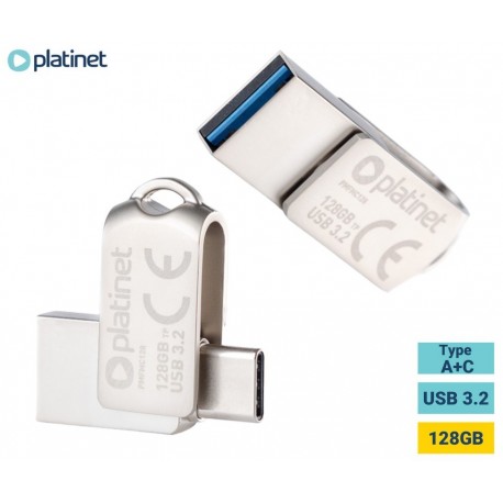 USB ključ 128GB Platinet PMFMC128, USB-C, USB-A