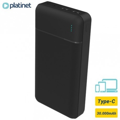 Prenosna baterija Powerbank Platinet 30.000mAh, Type-C, črna