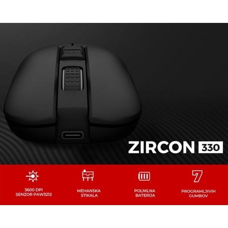 Miška Genesis Zircon  330, črna