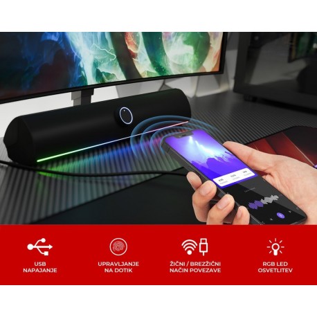 Zvočniki Genesis Helium 312BT, Stereo 2.0, 10W, črna