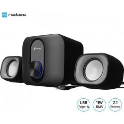 Zvočniki Natec PUG, 2.1 Stereo, 11W, črni