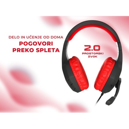 Slušalke Genesis ARGON 200, črno-rdeče