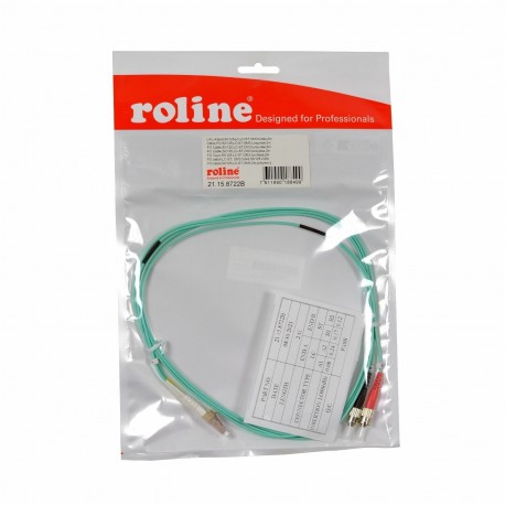 Optični patch Roline MM OM3, LC/ST, 2m, moder