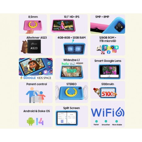 Tablični računalnik Blackview TAB A6 KIDS, 4GB, 128GB, Android