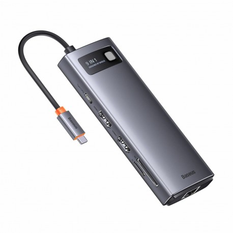 Priklopna postaja Baseus 9v1, USB-C 3.2, siva, WKWG060013