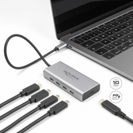 Priklopna postaja Delock USB-C 3.1, 85W, srebrna