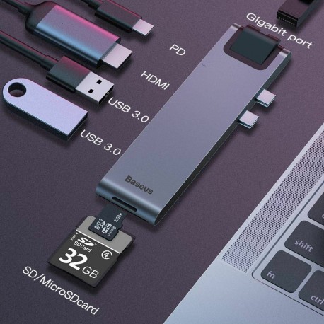 Priklopna postaja Baseus 7v1, USB-C