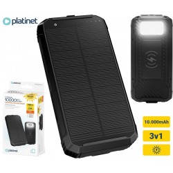 Prenosna baterija Powerbank Platinet PMPB10SPW15 SOLAR, 15W, 10.000mAh