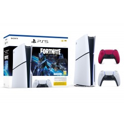 Igralna konzola PlayStation 5 Slim (Fortnite) in dodaten kontroler (rdeč)