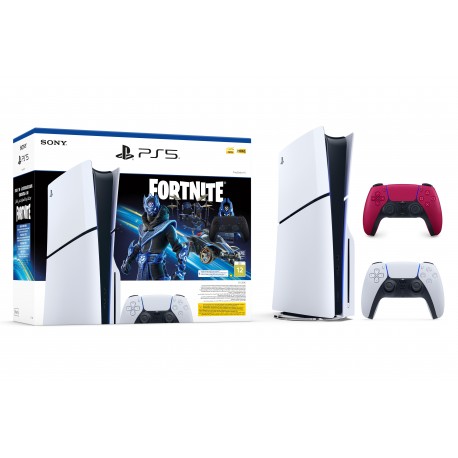 Igralna konzola PlayStation 5 Slim (Fortnite) in dodaten kontroler (rdeč)