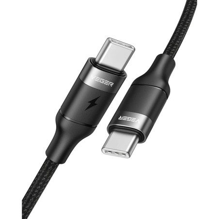 Kabel Veger CC02 USB C-C, 100W, 1,5m, črn
