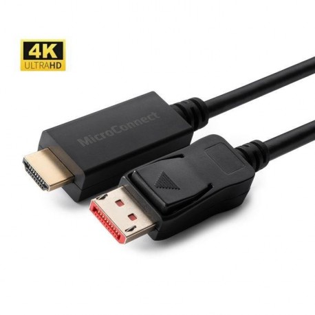 Kabel MicroConnect 4K Display Port 1.4 v HDMI 2.0, 3m