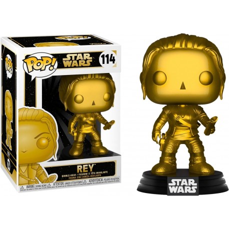 Figura FUNKO POP: STAR WARS - REY (CHROME - MATT GOLD)(EXCL.)
