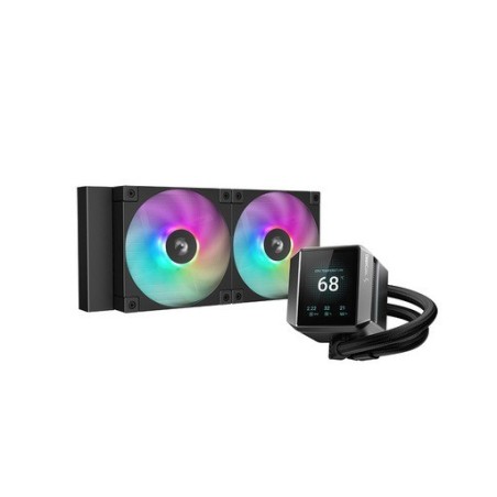 Vodno hlajenje DeepCool MYSTIQUE 240 ARGB, LCD, črn