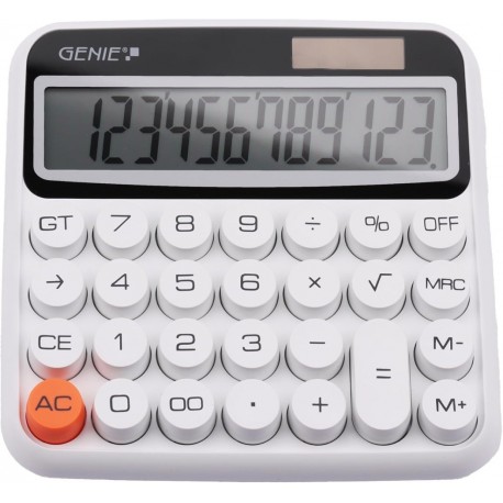 Kalkulator genie 12-mestni, bel, 12776