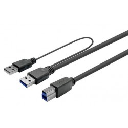 Kabel Vivolink USB A-B 3.0, 10m s slim ojačevalcem + polnilni USB-A