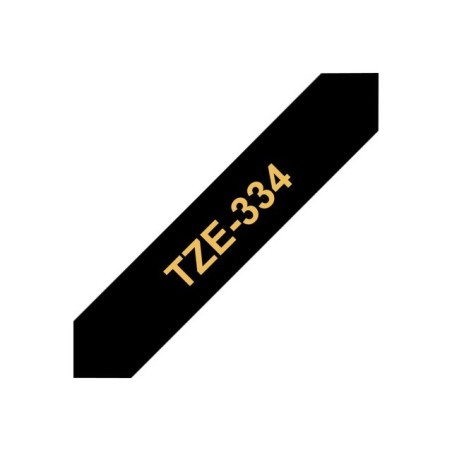 Laminirani trak BROTHER TZE334, zlat/črn, 12mm