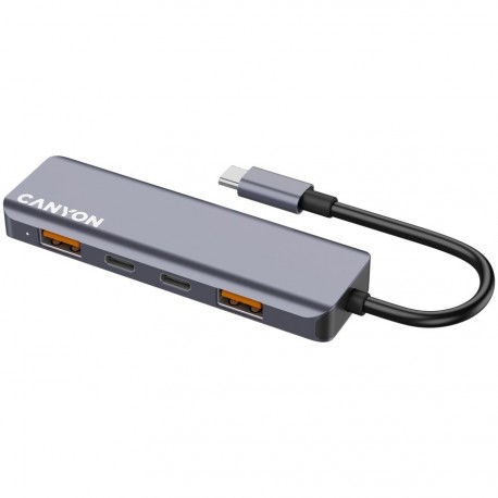 USB Hub CANYON DS-18, USB-C, siv