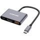 Hub CANYON DS-4, 3in1, USB-C, siv