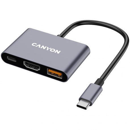 USB Hub CANYON DS-4, USB-C, siv