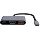 Hub CANYON DS-4, 3in1, USB-C, siv