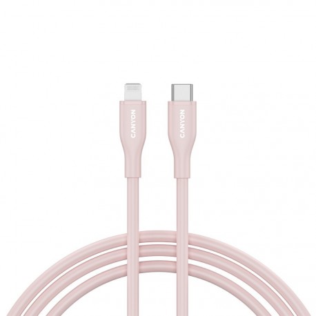 Kabel CANYON CLNM60, USB-C to Lightning, 60W, 1m, roza