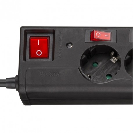 Razdelilec GOOBAY 6x Schuko + stikalo zaprenapetostno zaščito, 1,5m