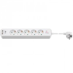 Razdelilec GOOBAY s 5 vtičnicami Schuko, 2x USB2.0, 1,5m