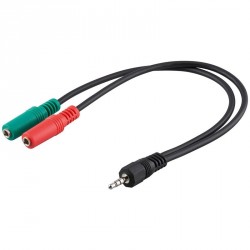 Adapter GOOBAY 3,5 mm 4-pin na 2x 3,5 mm (ženski) 3-pin