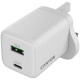 Polnilec CANYON CU45AC, 45W, USB-A/C, UK, bel