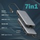 Priklopna postaja Digitus DA-70914, USB-C 3.2, 7v1, črna
