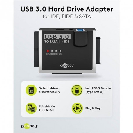 Adapter za IDE in SATA diske GOOBAY, USB 3.0
