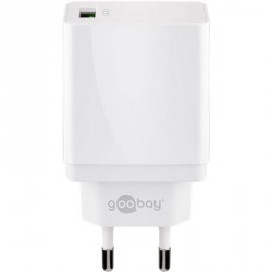 Polnilec Goobay USB quick charger QC3.0 (18W) bel