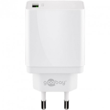 Polnilec Goobay USB quick charger QC3.0 (18W) bel