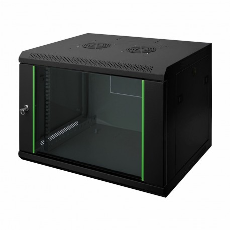Zidni kabinet Digitus 7U 416 600x450, črn, sestavljen