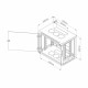 Zidni kabinet Triton 12U 635 600x400, siv, sestavljen, snemljive stranice