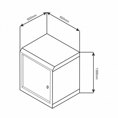 Zidni kabinet DATECH 27U 1388 600x600, siv + polica