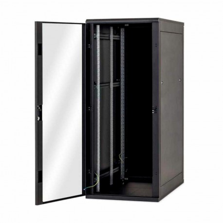 Samostoječi kabinet Triton 18U 900 600x600, črn, sestavljen