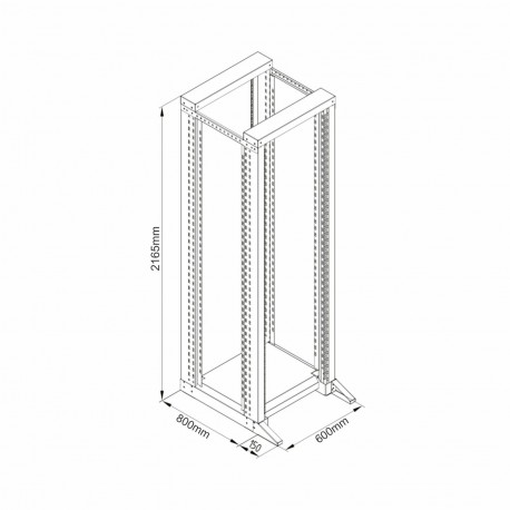 Okvir Triton 45U 2165 600x800, dvojni, siv