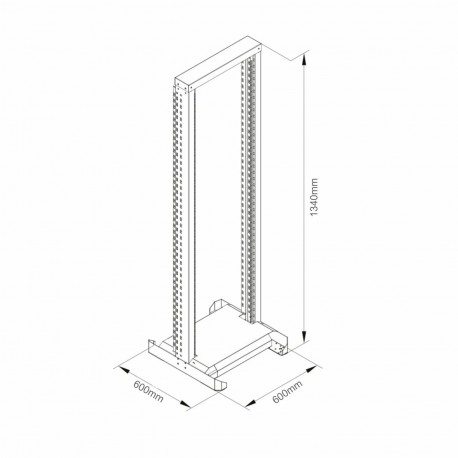 Okvir Triton 27U 1300 600x600, enojni, siv