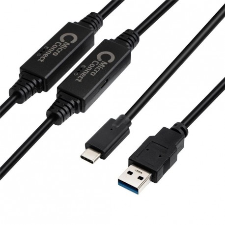 Kabel MicroConnect USB C-A 3.2, 10m, črn