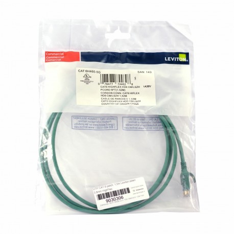 Mrežni kabel Leviton patch UTP CAT.6 1,5m zelen, 9030306
