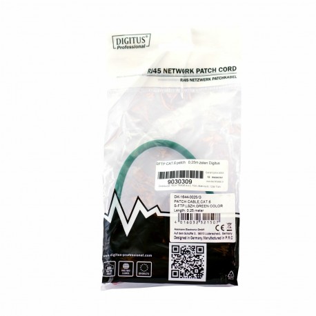 Mrežni kabel Digitus patch SFTP CAT.6  0,25m zelen, 9030309