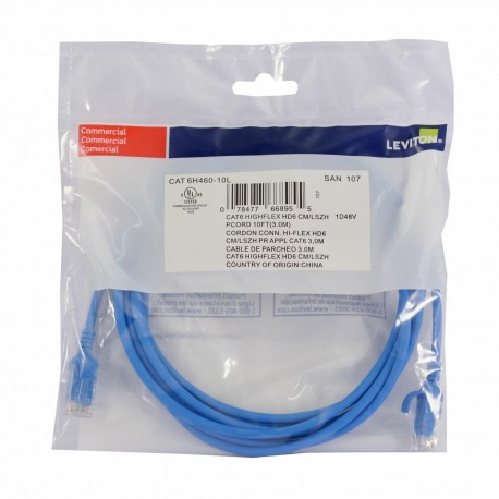 Mrežni kabel Leviton patch UTP CAT.6 3m moder, 9030332