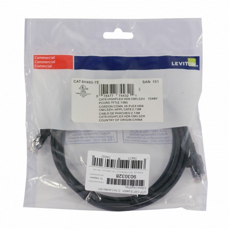 Mrežni kabel Leviton patch UTP CAT.6 2,1m črn, 9030328