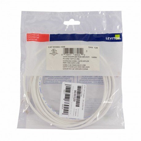 Mrežni kabel Leviton patch UTP CAT.6 3m bel, 9030329
