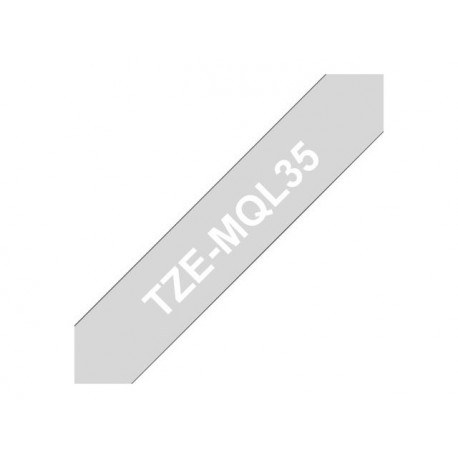 Trak BROTHER TZEMQL35, belo/siv, 12cm x 5m