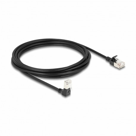 Mrežni kabel Delock patch SFTP CAT.6A 2m črn slim kotni, 9030508
