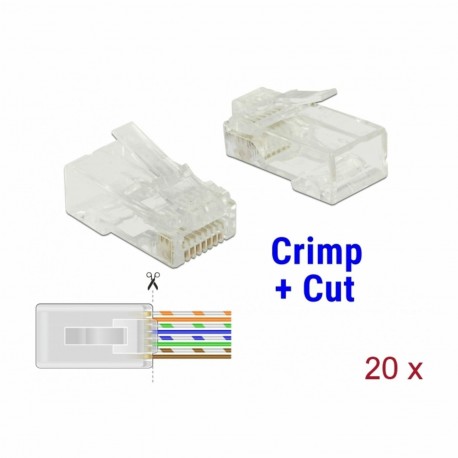 Konektor Delock RJ45 CAT.6 UTP Crimp & Cut pak/20, 9060025